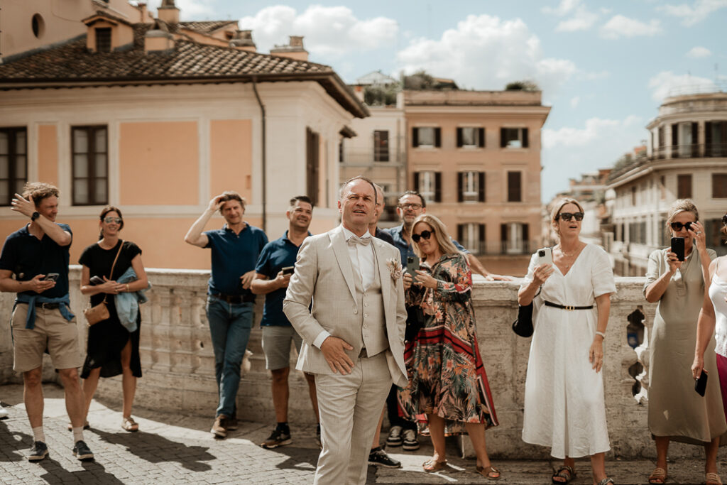 Destination Wedding Destination Wedding in Rome Destination Wedding in Italy Bride Groom Bridesmaids Rome Casina Valadier