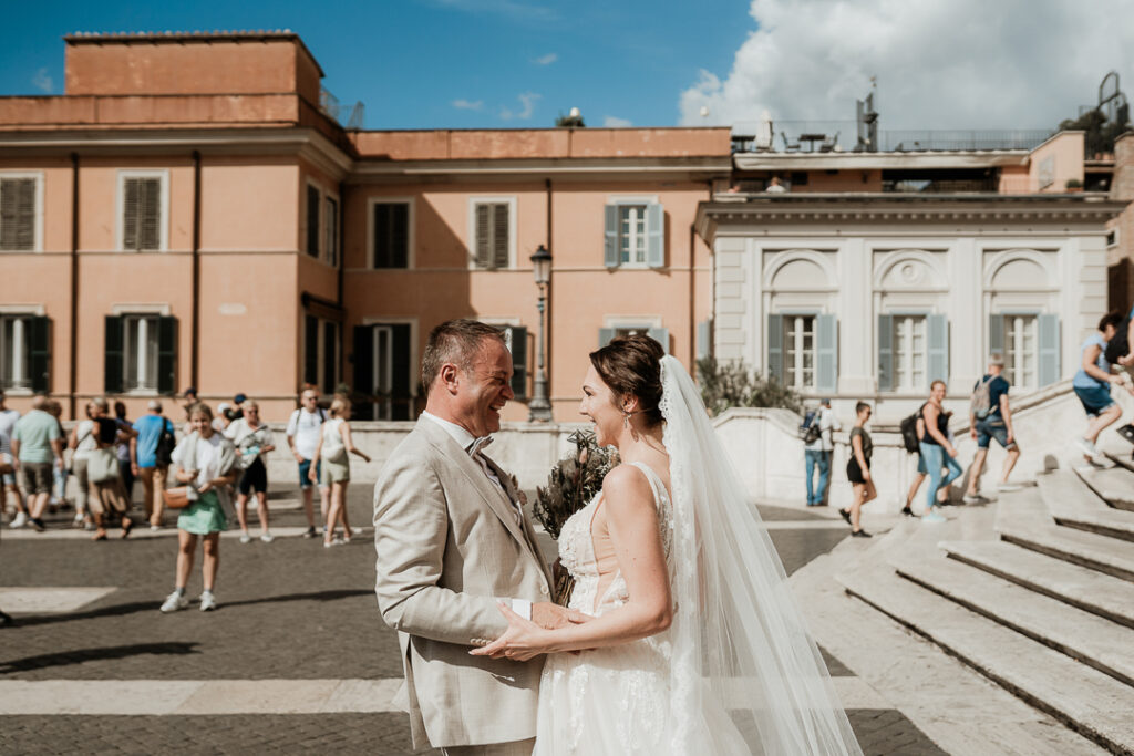 Destination Wedding Destination Wedding in Rome Destination Wedding in Italy Bride Groom Bridesmaids Rome Casina Valadier