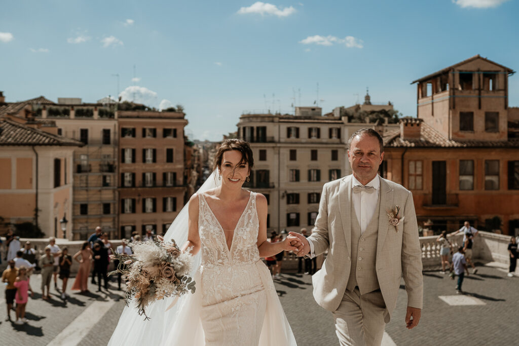 Destination Wedding Destination Wedding in Rome Destination Wedding in Italy Bride Groom Bridesmaids Rome Casina Valadier