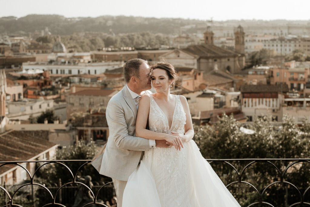 Destination Wedding Destination Wedding in Rome Destination Wedding in Italy Bride Groom Bridesmaids Rome Casina Valadier