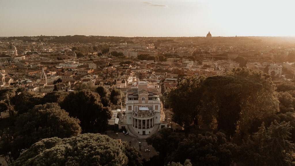 Destination Wedding Destination Wedding in Rome Destination Wedding in Italy Bride Groom Bridesmaids Rome Casina Valadier