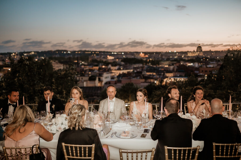 Destination Wedding Destination Wedding in Rome Destination Wedding in Italy Bride Groom Bridesmaids Rome Casina Valadier